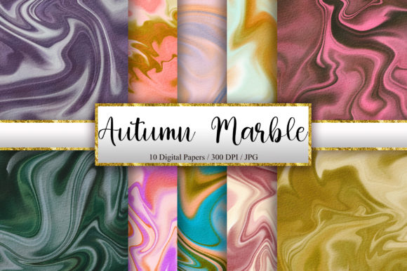 Autumn Marble Watercolor Background