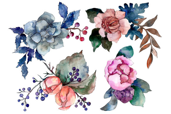 Bridal Bouquet Watercolor for Local Branding