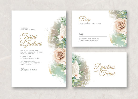 Creamy Watercolor Wedding Card