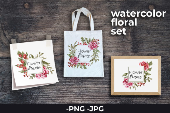 Floral Watercolor Frame Set
