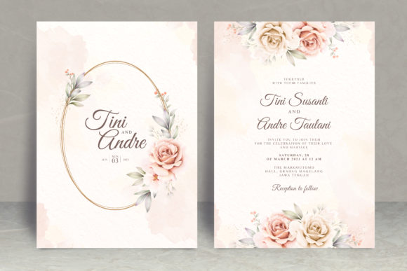 Floral Watercolor Wedding Card Theme for Print Templates