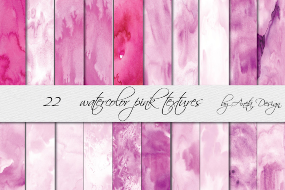 Hand Painted Watercolor Pink Textures