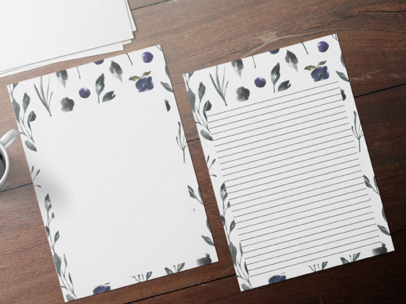 Minimal Botanical Watercolor Stationary and Print Templates