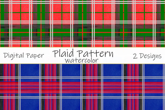 Plaid Pattern Watercolor. Vintage Cage