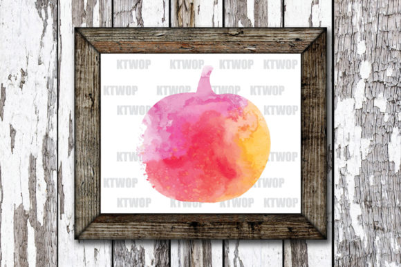 Pumpkin-Pink-Watercolor PNG & Crafts