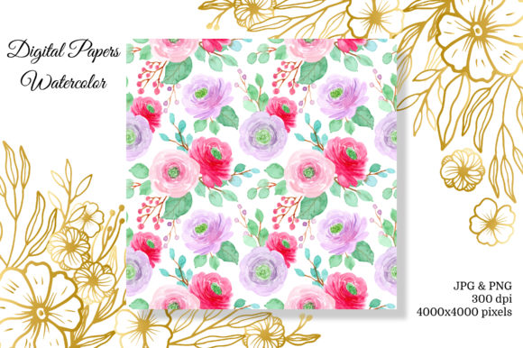 Seamless Pattern Floral Watercolor 16 for Polished Editorial Design
