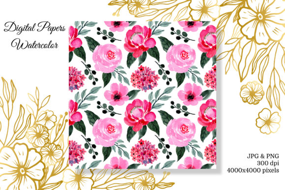 Seamless Pattern Floral Watercolor 20 for Crafting Projects