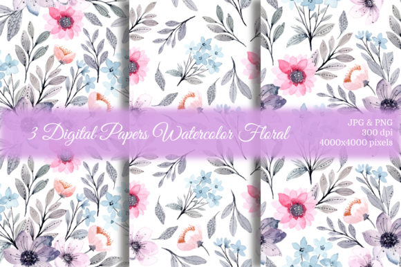 Seamless Pattern Floral Watercolor 26: A Versatile Design Asset for Content Creators