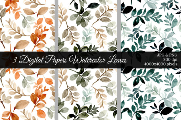Seamless Pattern Leaves Watercolor 5: A Polished Design Asset for Content Creators
