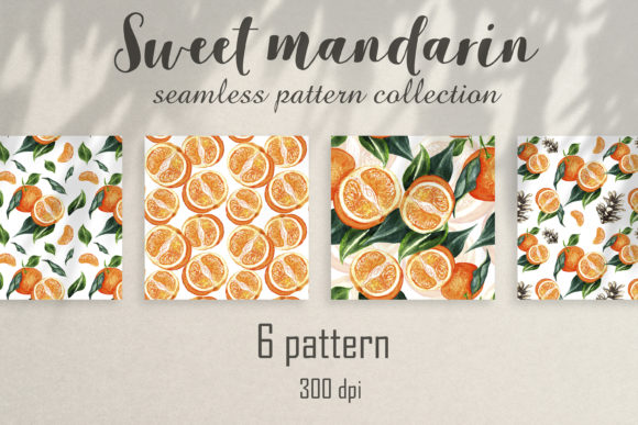 Seamless Watercolor Pattern Mandarins for Patterns Lovers