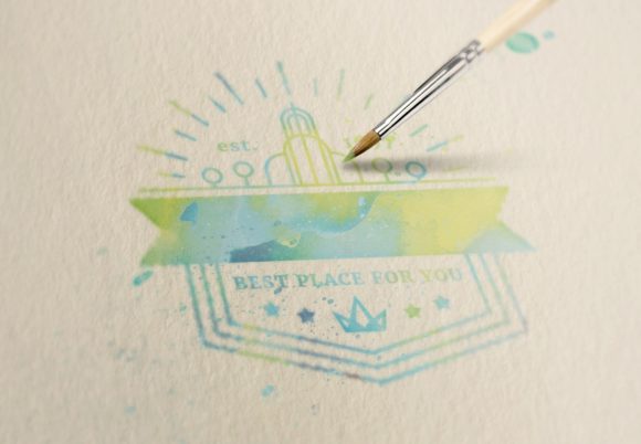 Simple Watercolor Mockup for Logo Presentations