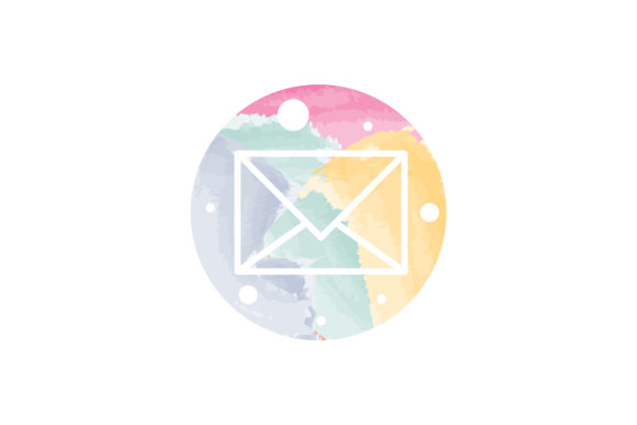 Social Media Icon Email Watercolor Icons