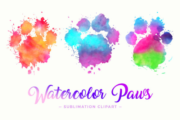 Splash Paw Watercolor Sublimation Design for Crafts
