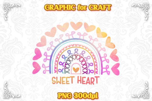 Sweetheart Watercolor Rainbow Boho Style