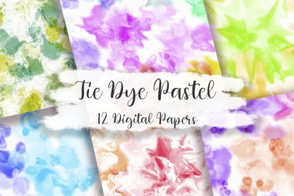 Tie Dye Pastel Watercolor Digital Papers for Modern Branding