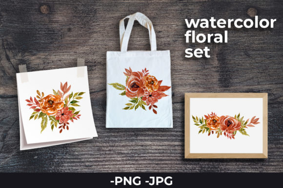 Watercolor Autumn Arrangement Set for Crafts