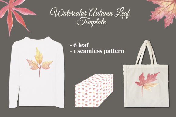 Watercolor Autumn Leaf Template for Print Templates