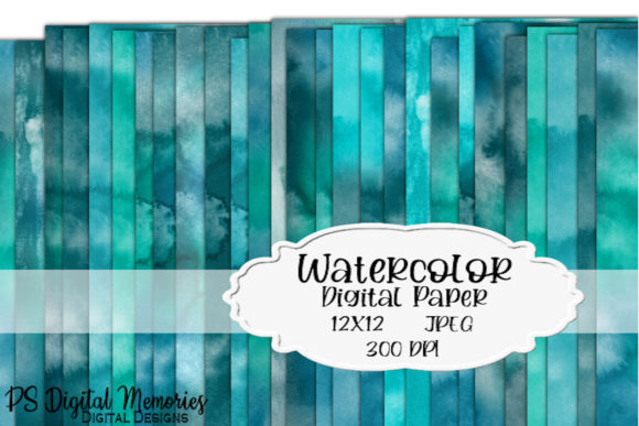 Watercolor Digital Paper Teal Blue for Backgrounds: A Fresh Take on Editorial Design