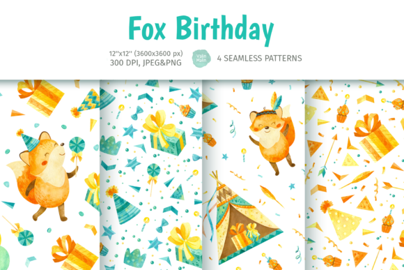 Watercolor Fox Patterns for Digital Product Creators
