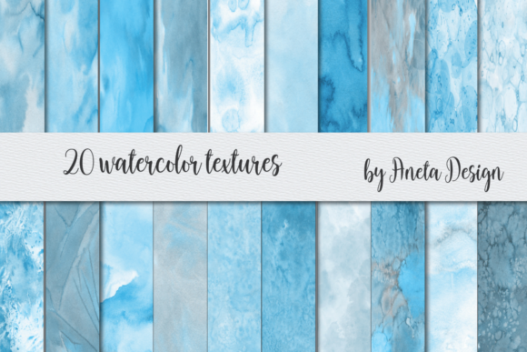 Watercolor HandPainted Blue Backgrounds Textures