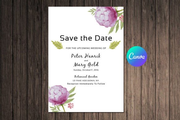 Watercolor Wedding Save the Date and Print Templates